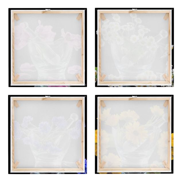 Print on canvas 4 parts - Flowers in a mortar