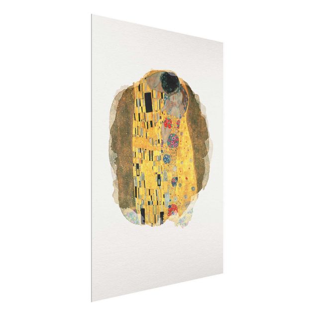 Glass print - WaterColours - Gustav Klimt - The Kiss