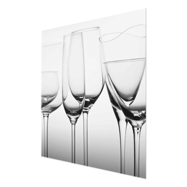 Glass print - Fine Glassware Black And White