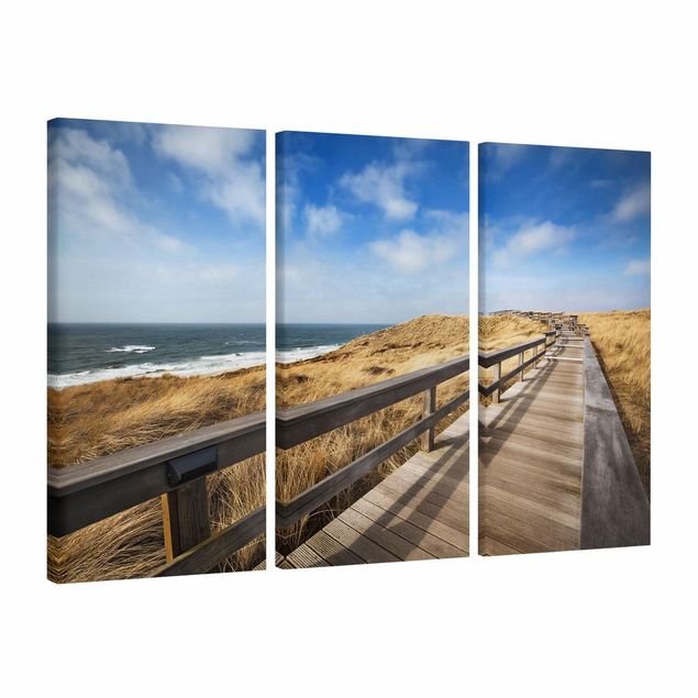 Print on canvas 3 parts - Stroll At The North Sea