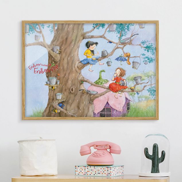 Framed poster - Little Strawberry Strawberry Fairy - It's Raining