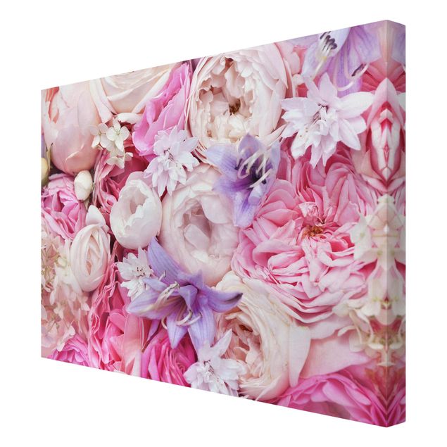 Canvas print - Shabby Roses With Bluebells