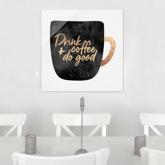 Glas Magnetboard Drink Coffee, Do Good - Black
