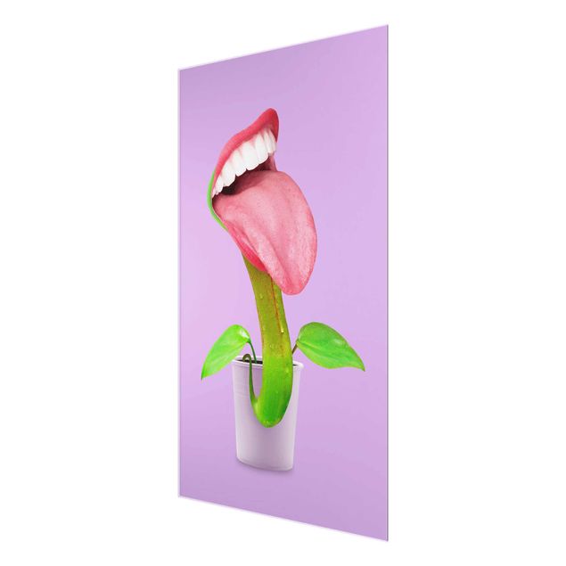 Glass print - Carnivorous Plant With Mouth