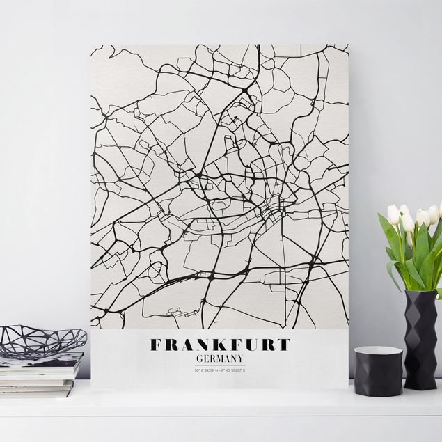 Print on canvas - Frankfurt City City Map - Classical