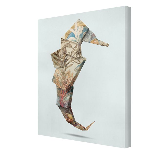 Print on canvas - Origami Seahorse