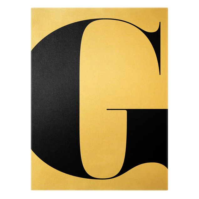 Canvas print gold - Antiqua Letter G