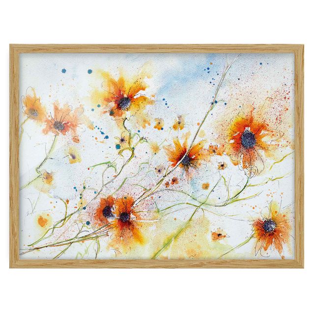 Framed poster - Painted Flowers