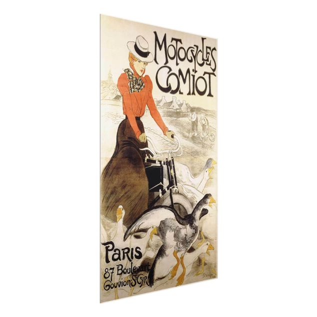 Glass print - Théophile Steinlen - Poster For Motor Comiot
