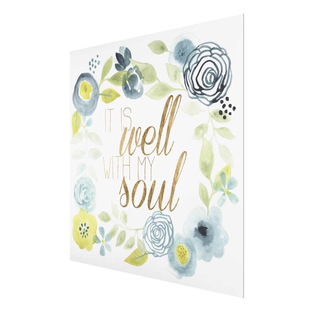 Glass print - Garland With Saying - Soul