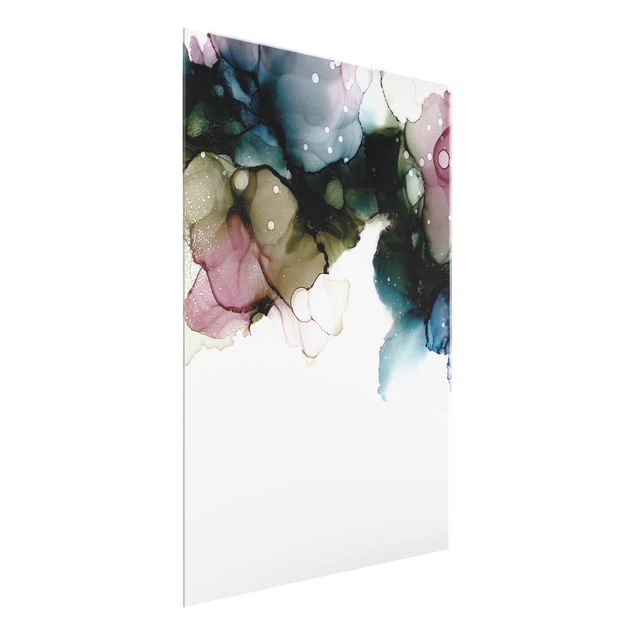 Glass print - Floral Arches With Gold