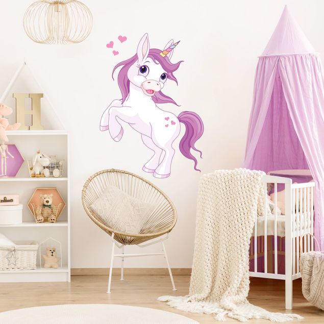 Heart wall decal Unicorn with hearts