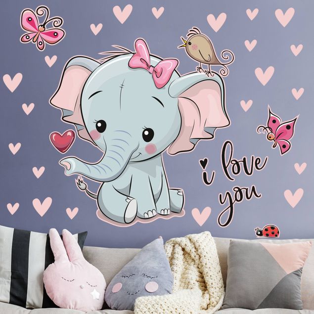 Wall stickers elefant Elephant I Love You