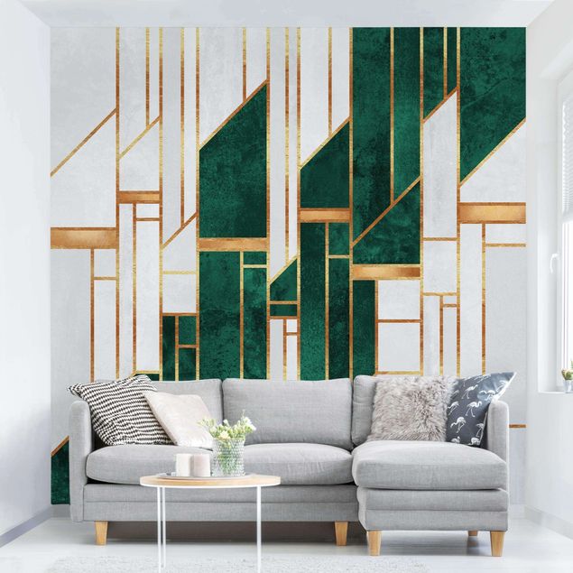 Wallpapers Emerald And gold Geometry