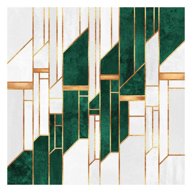 Wallpaper - Emerald And gold Geometry