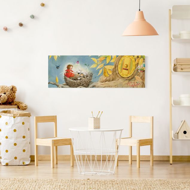 Natural canvas print - Little Strawberry Strawberry Fairy - Sparrow - Panorama 3:1