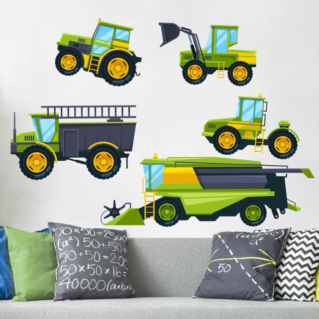 Car wall decals Harvester, tractor and co