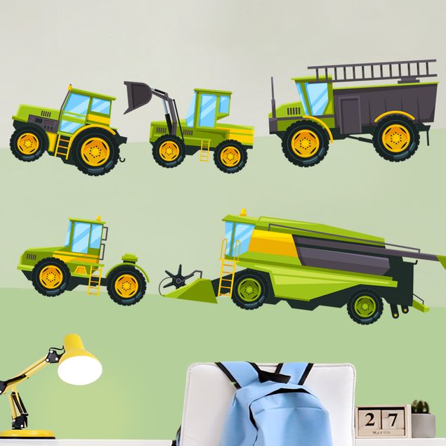 Farm animal wall stickers Harvester, tractor and co