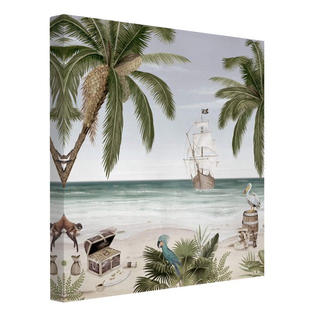 Print on canvas - Conquest of the Caribbean - Square 1:1