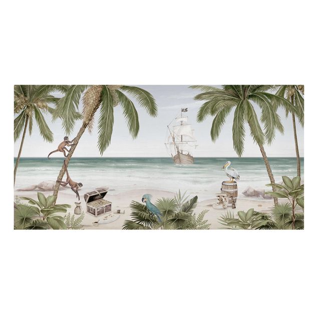Print on canvas - Conquest of the Caribbean - Landscape format 2:1