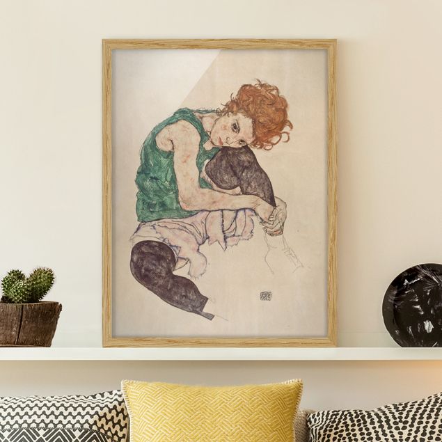 Framed poster - Egon Schiele - Sitting Woman With A Knee Up