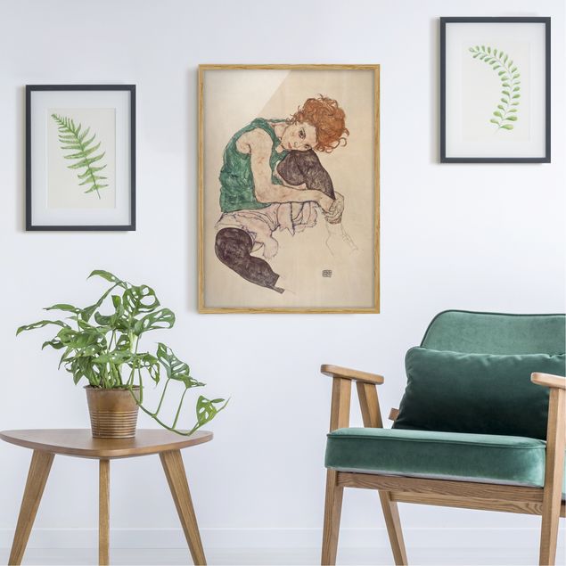 Framed poster - Egon Schiele - Sitting Woman With A Knee Up