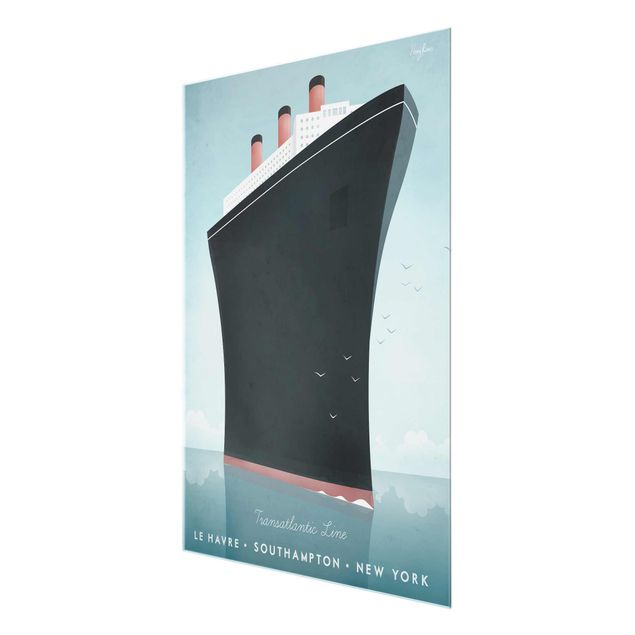 Glass print - Travel Poster - Cruise Ship