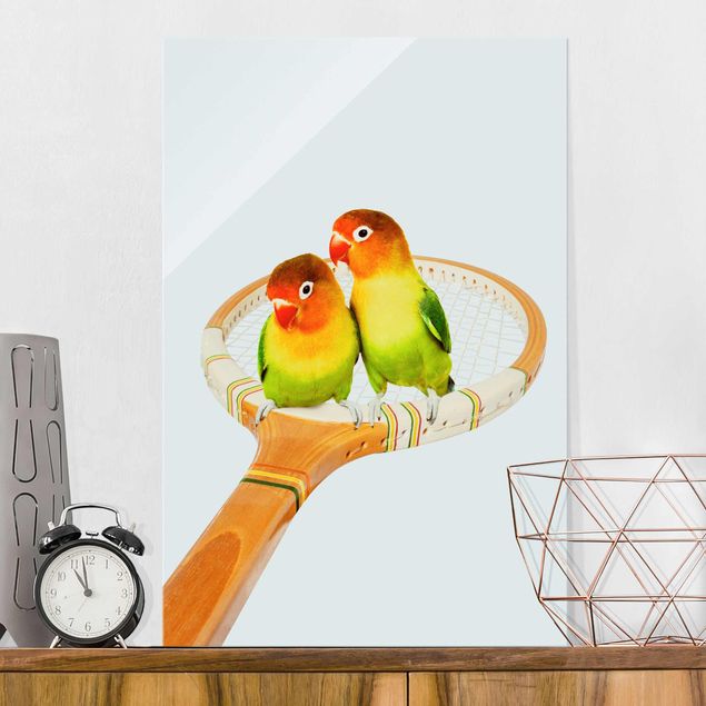 Glas Magnettafel Tennis With Birds