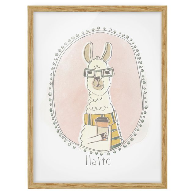 Framed poster - Caffeinated Lama