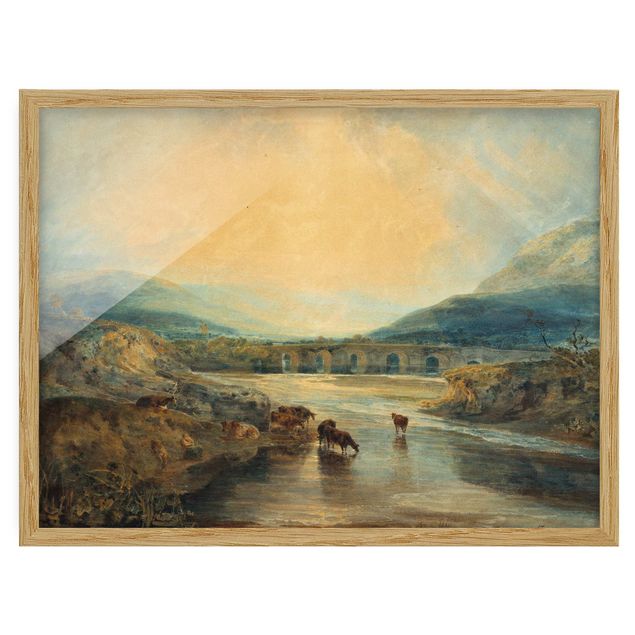 Framed poster - William Turner - Abergavenny Bridge, Monmouthshire: Clearing Up After A Showery Day