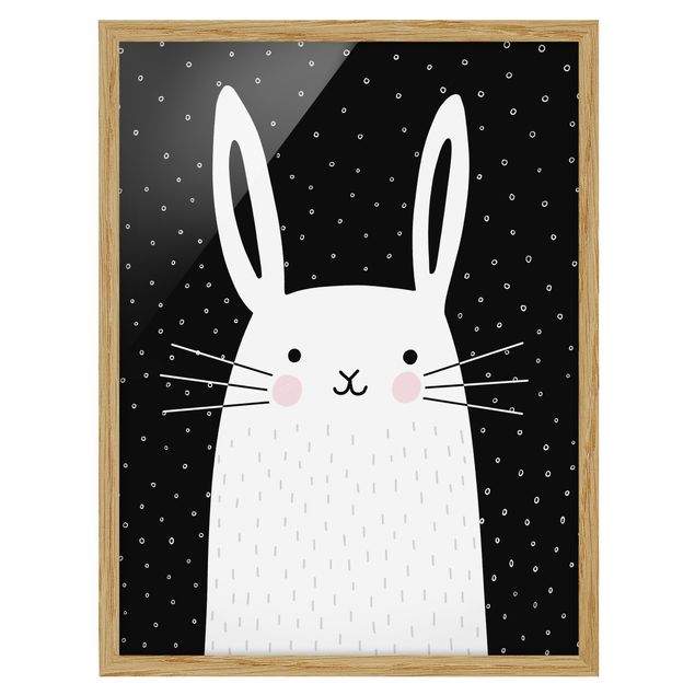 Framed poster - Zoo With Patterns - Hase