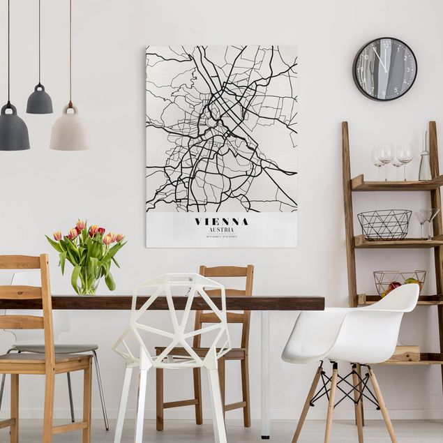 Print on canvas - Vienna City Map - Classic