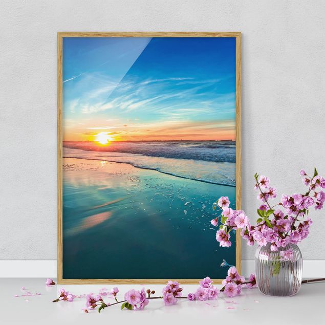 Framed poster - Romantic Sunset By The Sea