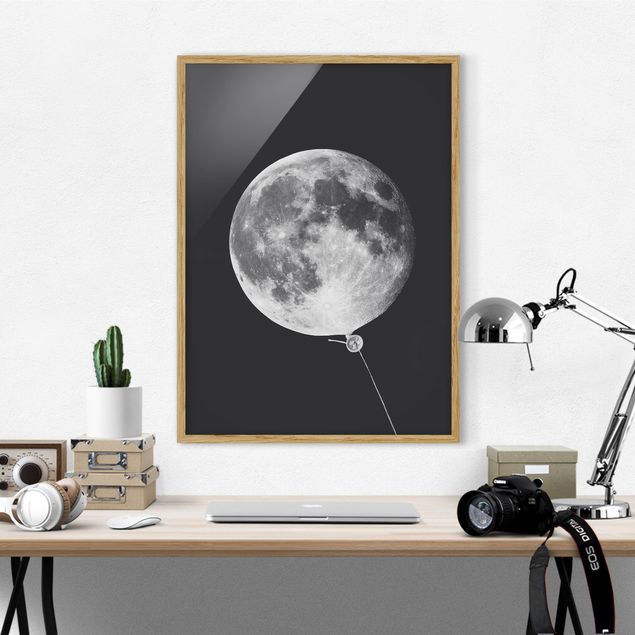 Framed poster - Balloon With Moon
