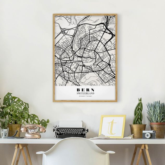 Framed poster - Bern City Map - Classical