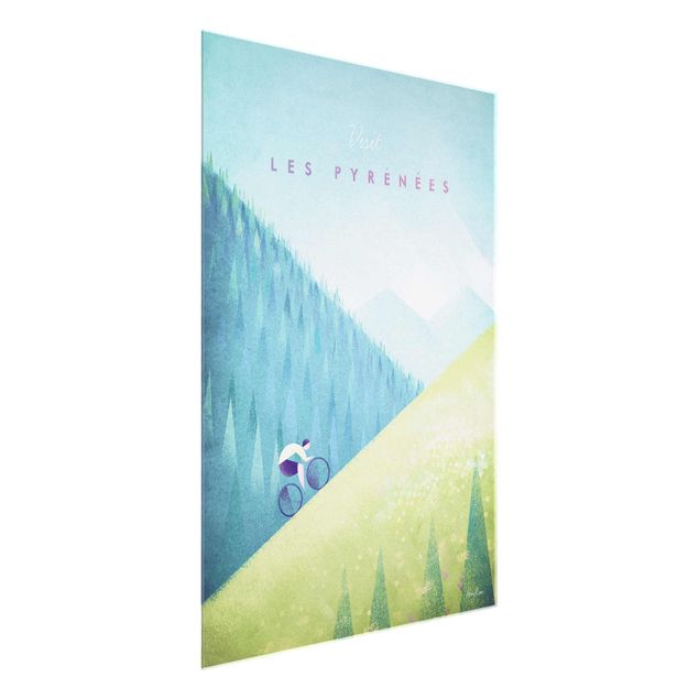 Glass print - Travel Poster - The Pyrenees