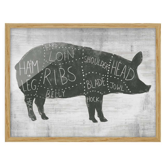Framed poster - Butcher Board - Pig