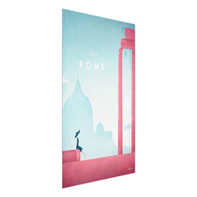 Glass print - Travel Poster - Rome