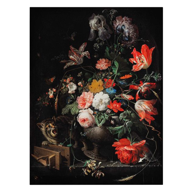 Print on canvas - Abraham Mignon - The Overturned Bouquet