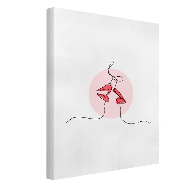 Canvas print - Lips Kiss Line Art