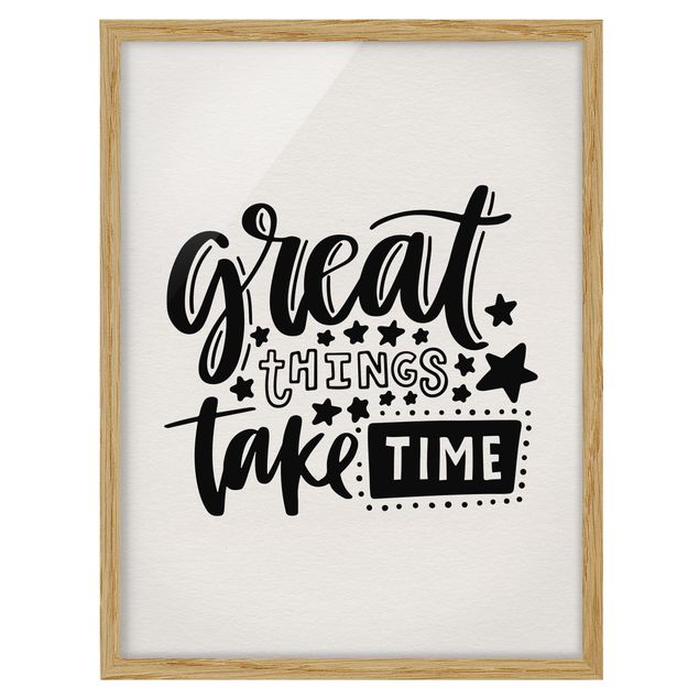 Framed poster - Great Things Take Time