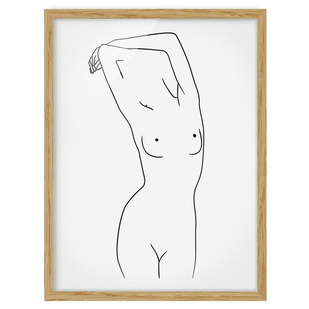 Framed poster - Line Art Nude Black And White