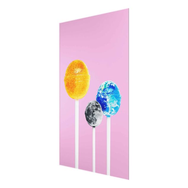 Glass print - Lollipops With Planets