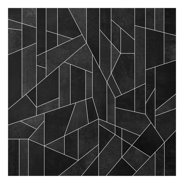 Glass print - Black And White Geometric Watercolour