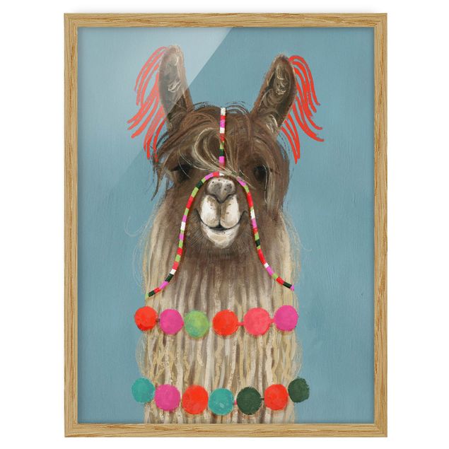 Framed poster - Lama With Jewelry I