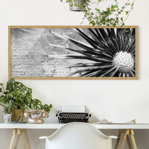 Framed poster - Dandelion Black & White