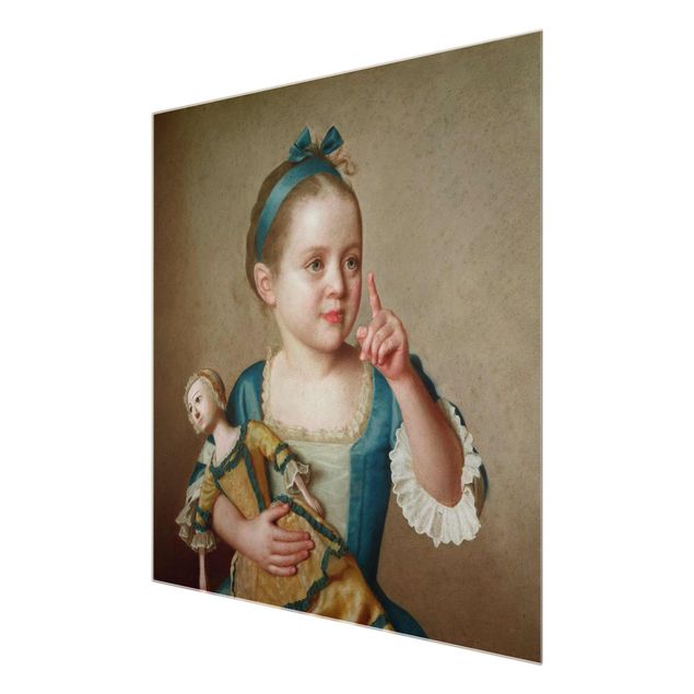Glass print - Jean Etienne Liotard - Girl With Doll
