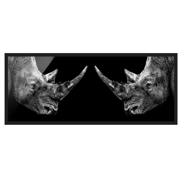 Framed poster - Rhino Duel