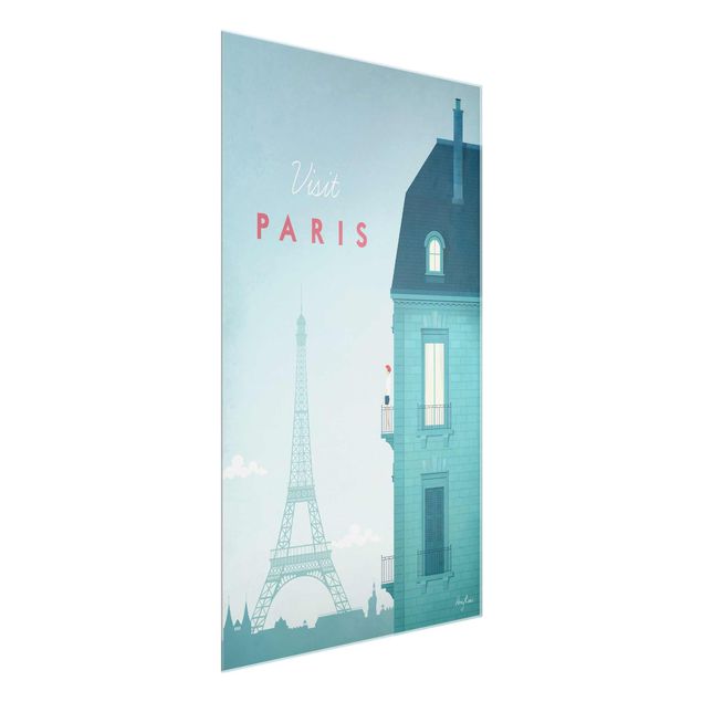 Glass print - Travel Poster - Paris