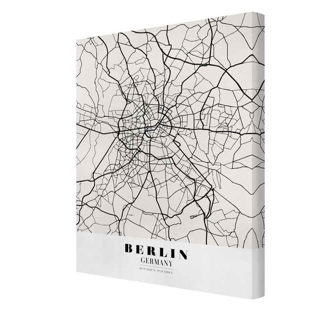 Print on canvas - Berlin City Map - Classic